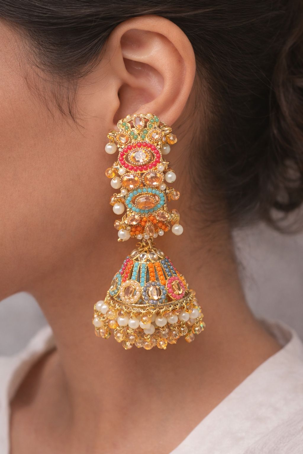 Multi Jhumka Earrings